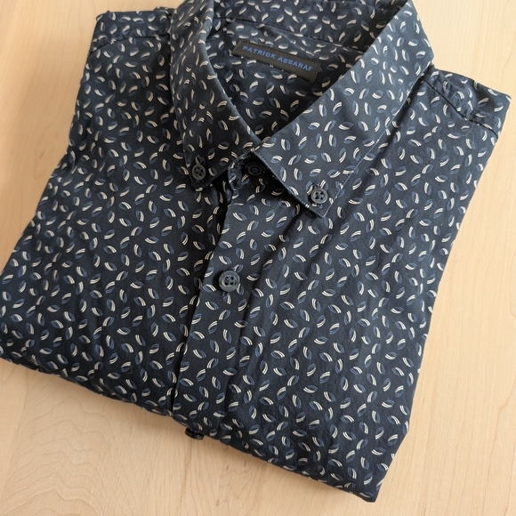 PATRICK ASSARAF Navy Patterned Shirt - Picture 11 of 13